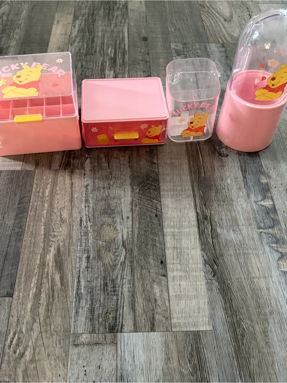 Pink Makeup Organizer Set - 4 Piece